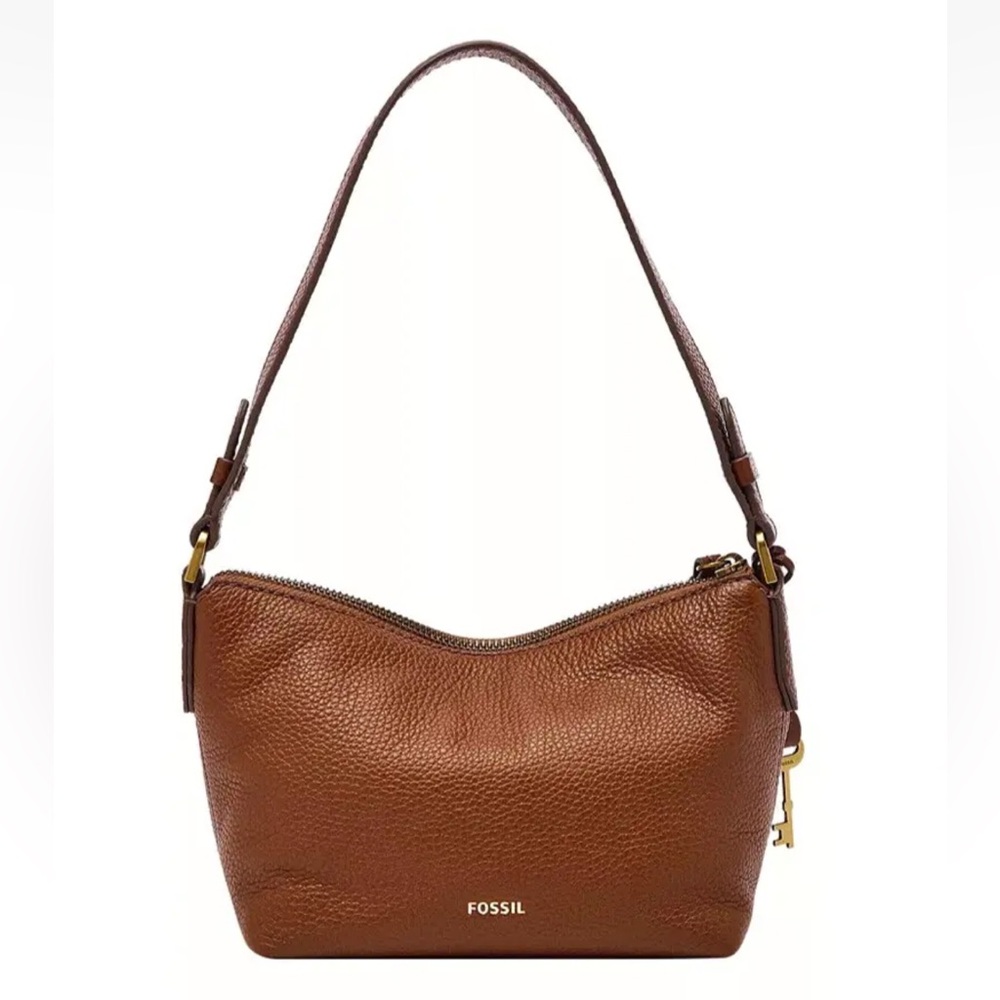 New Fossil Julianna Mini Hobo Leather Medium Brown